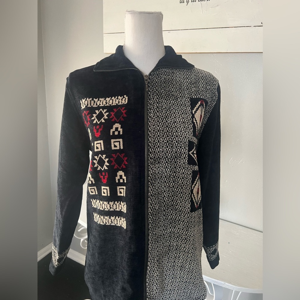 Chico's patchwork sweater jacket.size 0 - Picture 2 of 7